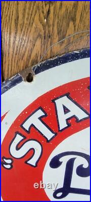 Original Porcelain Double Sided Standard Motor Oil Polarine Sign