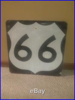 Original Route 66 Highway 66 Metal Road Shield Sign 24 Vintage Gas & Oil
