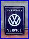 Original-VOLKSWAGEN-Service-Porcelain-VW-Sign-Vintage-1960s-Dealer-Enamel-MINT-01-zrj