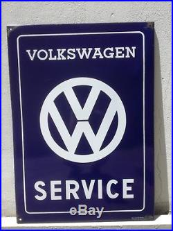 Original VW Enamel Sign Porcelain Service Vintage VOLKSWAGEN 1960s Old NOS