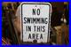 Original-Vintage-1950-s-No-Swimming-In-This-Area-Alligators-18-Steel-Metal-Sign-01-fzl