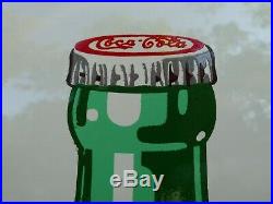 Original Vintage (1952) COCA-COLA Embossed Metal Button Sign Free Shipping