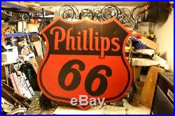 Original Vintage 1956 Phillips 66 Porcelain Sign 70 Oil & Gas Advertising Sign