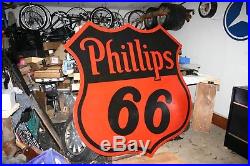 Original Vintage 1956 Phillips 66 Porcelain Sign 70 Oil & Gas Advertising Sign