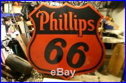 Original Vintage 1956 Phillips 66 Porcelain Sign 70 Oil & Gas Advertising Sign