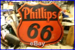 Original Vintage 1956 Phillips 66 Porcelain Sign 70 Oil & Gas Advertising Sign