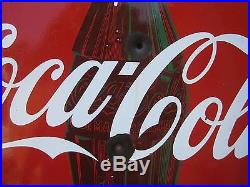 Original Vintage 36 Porcelain Coca Cola Bottle Button Coke Sign