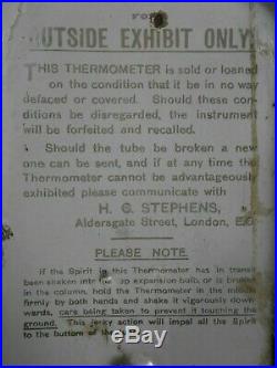 Original Vintage Antique Stephen's Inks Enamel Thermometer Sign Advertising