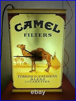 Original Vintage Camel Cigarettes Light Clock Sign Very Rare Bar Pub Collectible