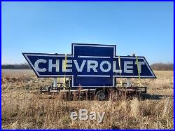 Original Vintage Chevrolet Dealership Huge Porcelain Neon Sign Museum Quality