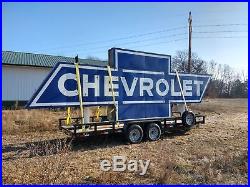 Original Vintage Chevrolet Dealership Huge Porcelain Neon Sign Museum Quality