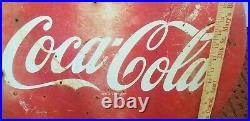 Original Vintage Coca Cola 24 Round Button Sign