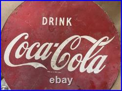 Original Vintage Coca Cola Metal Flange Sign