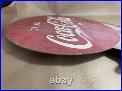 Original Vintage Coca Cola Metal Flange Sign