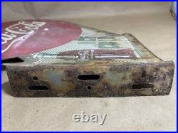Original Vintage Coca Cola Metal Flange Sign
