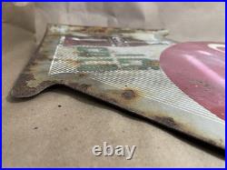 Original Vintage Coca Cola Metal Flange Sign