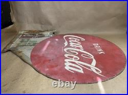 Original Vintage Coca Cola Metal Flange Sign