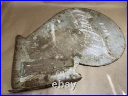 Original Vintage Coca Cola Metal Flange Sign