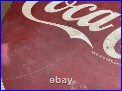 Original Vintage Coca Cola Metal Flange Sign