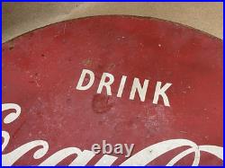 Original Vintage Coca Cola Metal Flange Sign