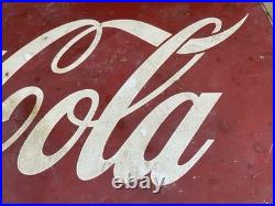 Original Vintage Coca Cola Metal Flange Sign