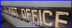 Original Vintage Early Antique POST OFFICE Wood Painted Sign Advertising 75