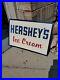 Original-Vintage-Hersheys-Ice-Cream-Sign-Metal-Embossed-Dairy-Farm-Soda-Milk-Cow-01-xaal