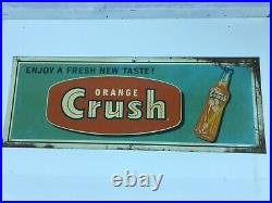 Original Vintage Orange Crush Metal Soda Pop Sign RARE