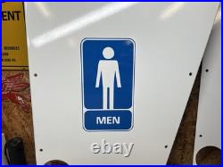 Original Vintage Porcelain Sign Restroom Ladies Men Door Knob NOS Double Sided