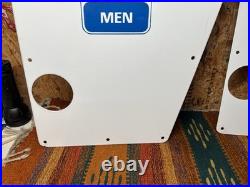 Original Vintage Porcelain Sign Restroom Ladies Men Door Knob NOS Double Sided