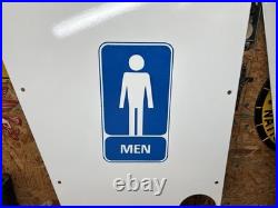 Original Vintage Porcelain Sign Restroom Ladies Men Door Knob NOS Double Sided