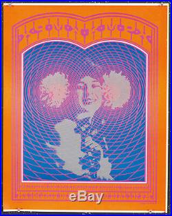 Original Vintage Poster KMPX Radio Victor Moscoso Neon Rose 1967 Psychedelic Art