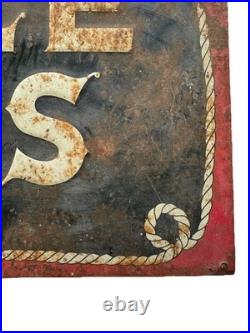 Original Vintage Ranch Style Beans Tin Advertising Sign Texas Patina & Rust Original Vintage Ranch Style Beans Tin Advertising Sign Texas Patina & Rust