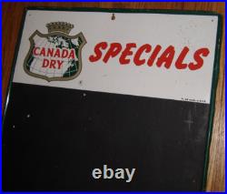 Original Vintage Soda Sign Canada Dry Ginger Ale Specials Menu Board