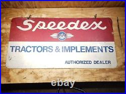 Original Vintage Steel Sign Speedex Tractors & Implements Authorized Dealer 36