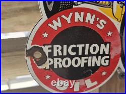 Original Vintage Wynns Formula 1 Racing Oil Porcelain Sign Size 10x6 Race Car
