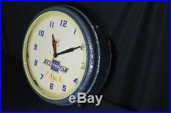 Original vintage CHEVY TIME Chevrolet neon dealership clock sign