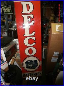 Original vintage metal gas oil signs delco battery fifties veary good used -sale
