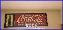 Originql Vintage Coca-Cola Drink Sign Delicious and Refreshing Display 37x12 Originql Vintage Coca-Cola Drink Sign Delicious and Refreshing Display 37x12