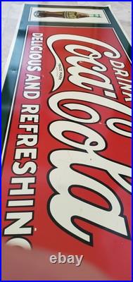 Originql Vintage Coca-Cola Drink Sign Delicious and Refreshing Display 37x12 Originql Vintage Coca-Cola Drink Sign Delicious and Refreshing Display 37x12