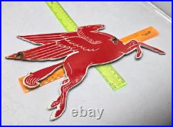 PEGASUS MOBILE GAS 10 x 7 Genuine VINTAGE PORCELAIN SIGN DEALERSHIPMOTOR OIL