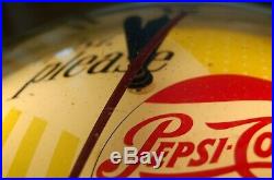PEPSI COLA DOUBLE BUBBLE Lighted 15 Clock sign Vintage