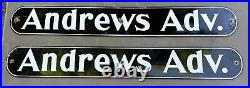 Pair of Vintage Porcelain Advertising Signs Andrews Adv