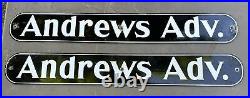 Pair of Vintage Porcelain Advertising Signs Andrews Adv