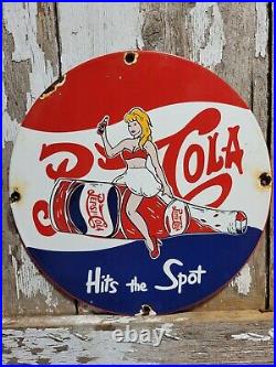 Pepsi Cola Vintage Porcelain Sign Carbonated Beverage Soda Soft Drink Pop Store