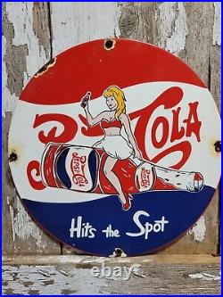 Pepsi Cola Vintage Porcelain Sign Carbonated Beverage Soda Soft Drink Pop Store