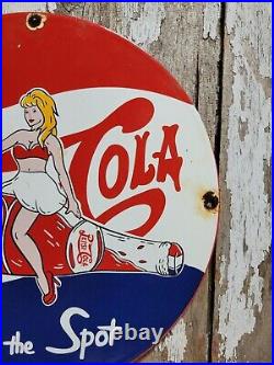 Pepsi Cola Vintage Porcelain Sign Carbonated Beverage Soda Soft Drink Pop Store