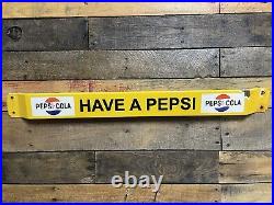 Pepsi-cola Vintage Porcelain Sign General Store Door Push Bar 32 Soda Beverage