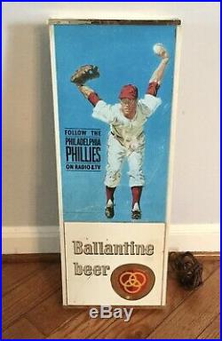 Phillies BALLANTINE BEER 1950s LIGHTED BAR SIGN Vintage Baseball Rare Display
