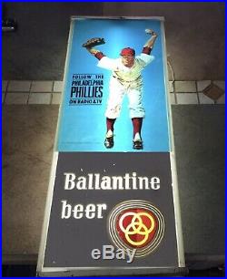 Phillies BALLANTINE BEER 1950s LIGHTED BAR SIGN Vintage Baseball Rare Display